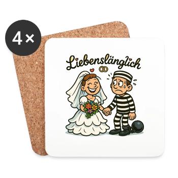 Forever Connected in Love Bonds - Cartoon - Coasters (set of 4) - white - Front