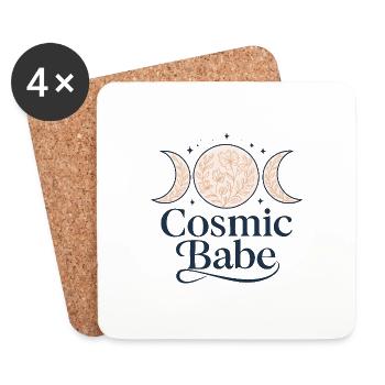 Cosmic Babe – Spiritual Moon Design - Coasters (set of 4) - white - Front