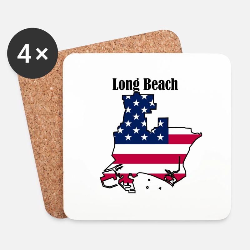 Langer Strand - Untersetzer (4er-Set) - Weiß