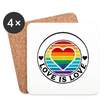 L’amour est l’amour - Dessous de verre (lot de 4) - blanc - Devant