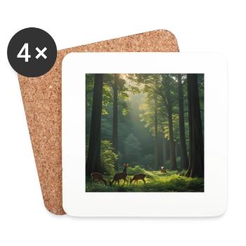 Wald der Stile - Untersetzer (4er-Set) - Weiß - Vorne