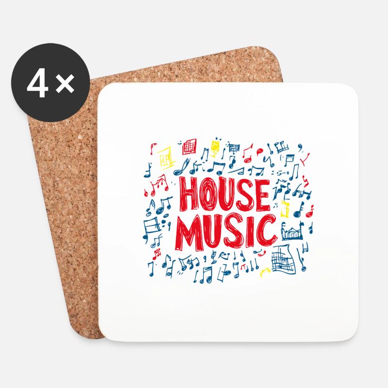 House Music Design mit Noten. - Untersetzer (4er-Set) - Weiß