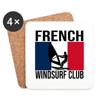 French Windsurf Club Flag Tee - Untersetzer (4er-Set) - Weiß - Vorne