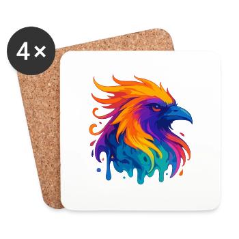 Neon Eagle - Coasters (set of 4) - white - Front