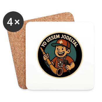 yo ussem jodeltal - Untersetzer (4er-Set) - Weiß - Vorne