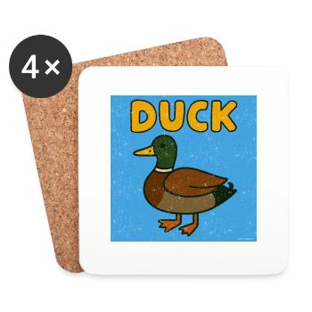 Quack Mode Activated - Weathered lookDuck Cartoon - Coasters (set of 4) - white - Front