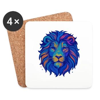 Sapphire Lion - Coasters (set of 4) - white - Front