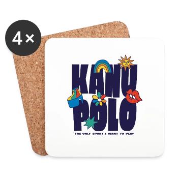 Canoe Polo - Canoe Polo - Paddle - Kayak - Coasters (set of 4) - white - Front