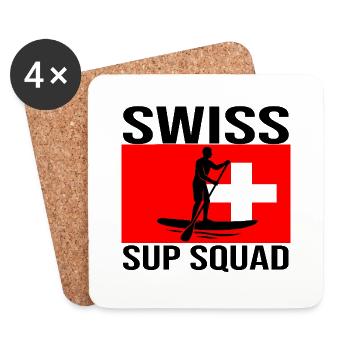 Chemise de paddle Swiss SUP Crew - Dessous de verre (lot de 4) - blanc - Devant