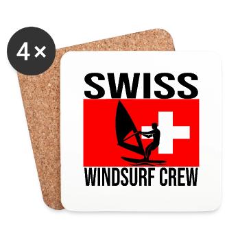 Swiss Windsurf Crew Shirt - Coasters (set of 4) - white - Front