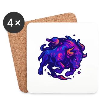 Kosmos Bison - Dessous de verre (lot de 4) - blanc - Devant