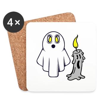 Halloween Ghost Ghost Kids Kid Girl Boy - Coasters (set of 4) - white - Front