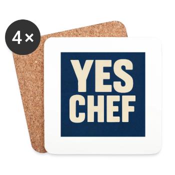 Yes Chef - Untersetzer (4er-Set) - Weiß - Vorne