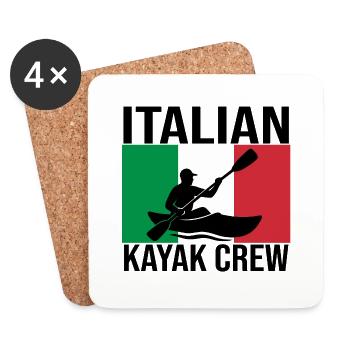 Italian Kayak Crew Kajak-Shirt - Untersetzer (4er-Set) - Weiß - Vorne