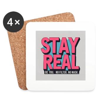Stay Real - Coasters (set of 4) - white - Front