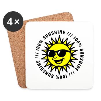 Soleil Soleil Drôle - Dessous de verre (lot de 4) - blanc - Devant
