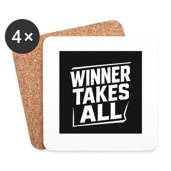 HIGHR - Winner takes all - Black&White 1 - Coasters (set of 4) - white - Front