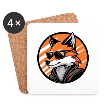 Fox Comic Cool - Coasters (set of 4) - white - Front