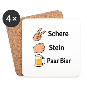  – Lustiges T-Shirt - Untersetzer (4er-Set) - Weiß - Vorne