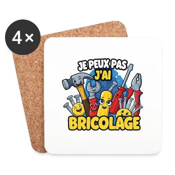 Je peux pas jai bricolage - Dessous de verre (lot de 4) - blanc - Devant