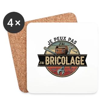 Je peux pas jai bricolage - Dessous de verre (lot de 4) - blanc - Devant