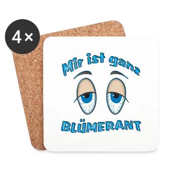 Mir ist ganz blümerant - Untersetzer (4er-Set) - Weiß - Vorne