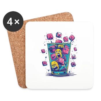Intoxication cube - Coasters (set of 4) - white - Front