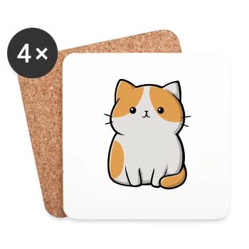cute cat, pet - Coasters (set of 4) - white - Front