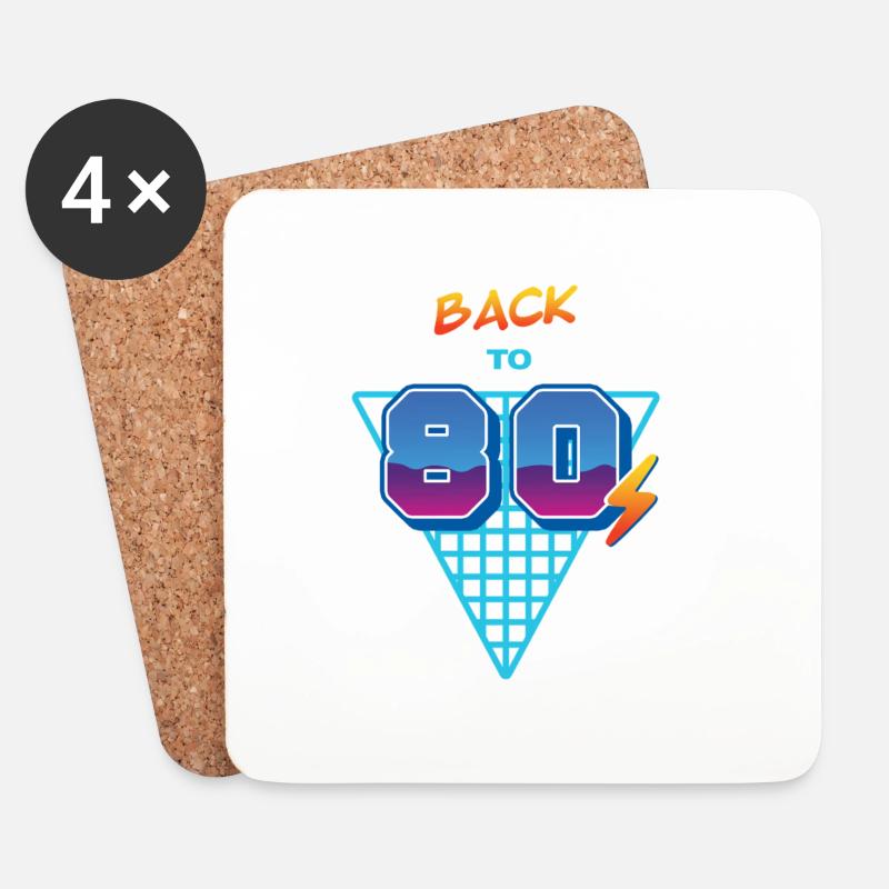 Zurück in die 80er – Grid - Untersetzer (4er-Set) - Weiß