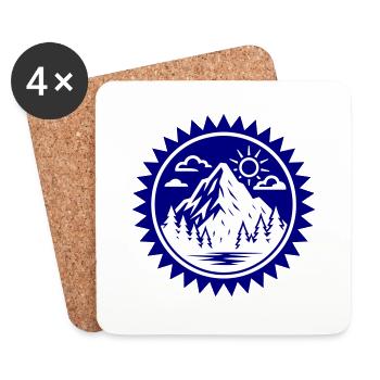 Mountains Nature Logo - Coasters (set of 4) - white - Front