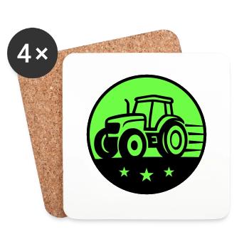 Traktor Farmer - Untersetzer (4er-Set) - Weiß - Vorne