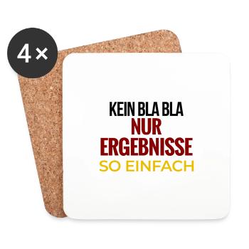 Kein Bla Bla Nur Ergebnisse - Untersetzer (4er-Set) - Weiß - Vorne