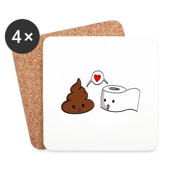 Humor toilet, funny toilet gift - Coasters (set of 4) - white - Front