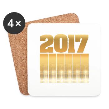 Anniversaire 2017 - Dessous de verre (lot de 4) - blanc - Devant