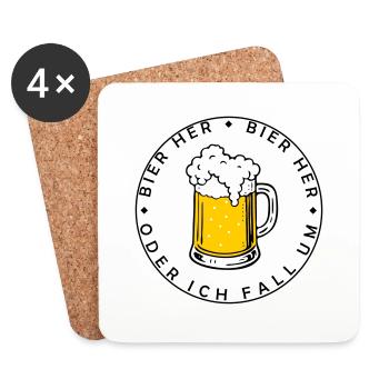 Bees here - Oder ich fall um! - Coasters (set of 4) - white - Front