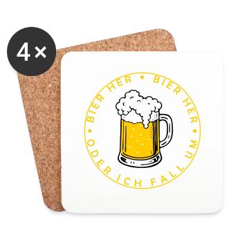 Bees here - Oder ich fall um! - Coasters (set of 4) - white - Front