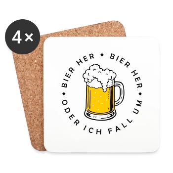 Bees here - Oder ich fall um! - Coasters (set of 4) - white - Front