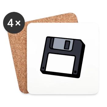 Diskette Retro Symbol Computer - Untersetzer (4er-Set) - Weiß - Vorne
