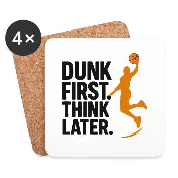 First dunk then think basketball - Coasters (set of 4) - white - Front