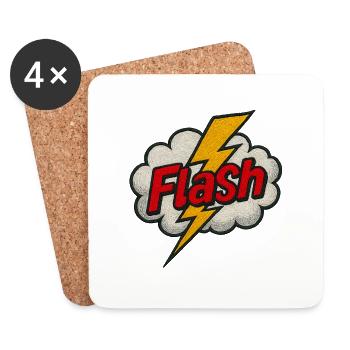 Flash - Like lightning through life - Coasters (set of 4) - white - Front