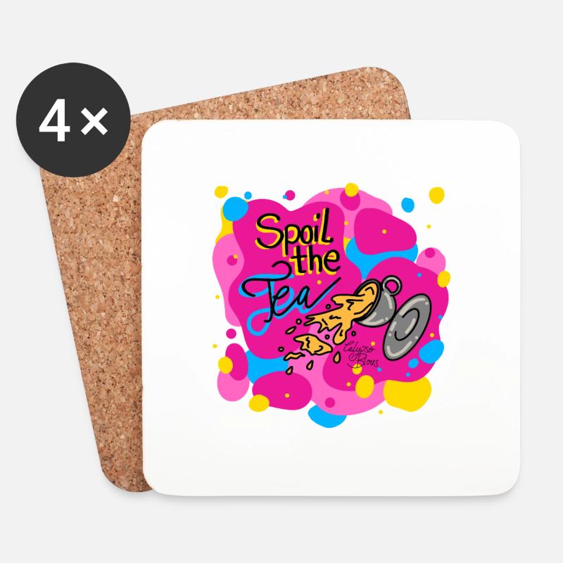 Spoil the Tea - Calypso Blous - Untersetzer (4er-Set) - Weiß