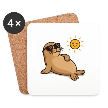 Seal Sunglasses - Coasters (set of 4) - white - Front