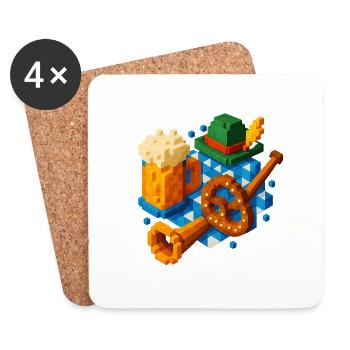 Voxel Prezel - Coasters (set of 4) - white - Front