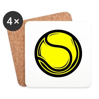 Icône de balle de tennis - Dessous de verre (lot de 4) - blanc - Devant