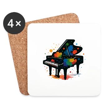 Piano Splashes of Color - Coasters (set of 4) - white - Front