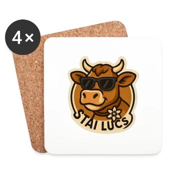 Vache Stai Lucs - Dessous de verre (lot de 4) - blanc - Devant