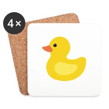 rubber duck - Coasters (set of 4) - white - Front