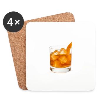 Whiskey Classic – Puristisches Glas-Motiv - Untersetzer (4er-Set) - Weiß - Vorne
