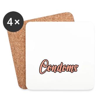 Need Money For Condoms - Coasters (set of 4) - white - Front