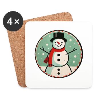 Snowman Classic Winter Fun Design - Coasters (set of 4) - white - Front